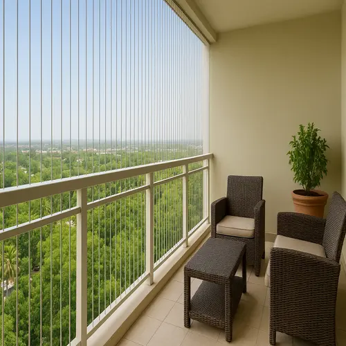 Balcony Stainless Steel Invisible Grills in Pune - Falcon Nets